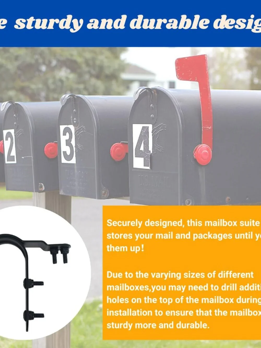 Mailbox Latch and Handle Kit, Thickened Mailbox Latch Replacement Set Easy Insta